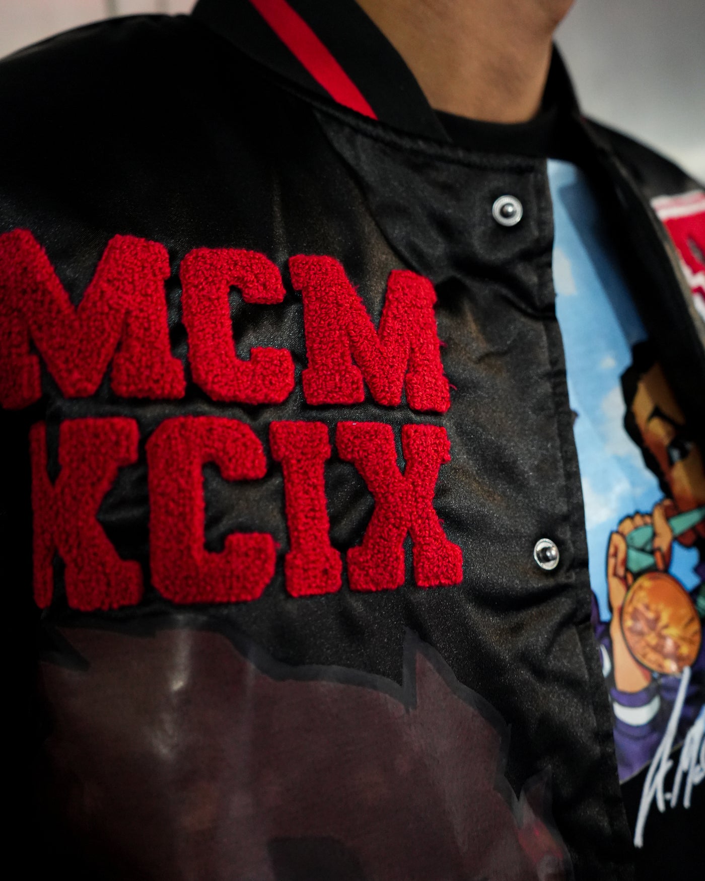 deKryptic x The Boondocks - Olympians Black Varsity Satin Jacket