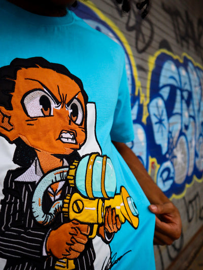 deKryptic x The Boondocks - Say Hello Aqua T-Shirt