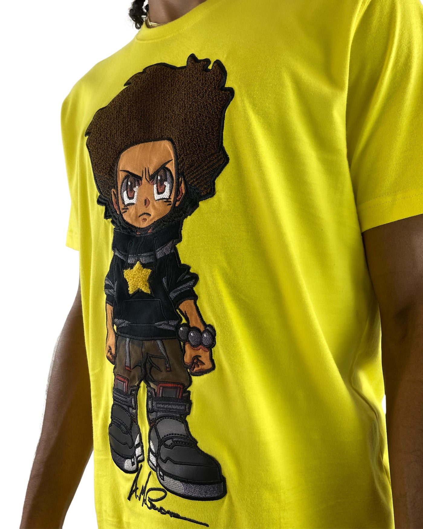 deKryptic x The Boondocks - Huey Embroidered Yellow T-Shirt