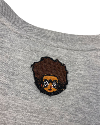 deKryptic x The Boondocks - Riley Boondocks Logo Embroidered Heather Grey T-Shirt