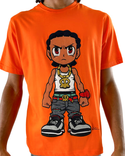 deKryptic x The Boondocks - Riley Embroidered Orange T-Shirt