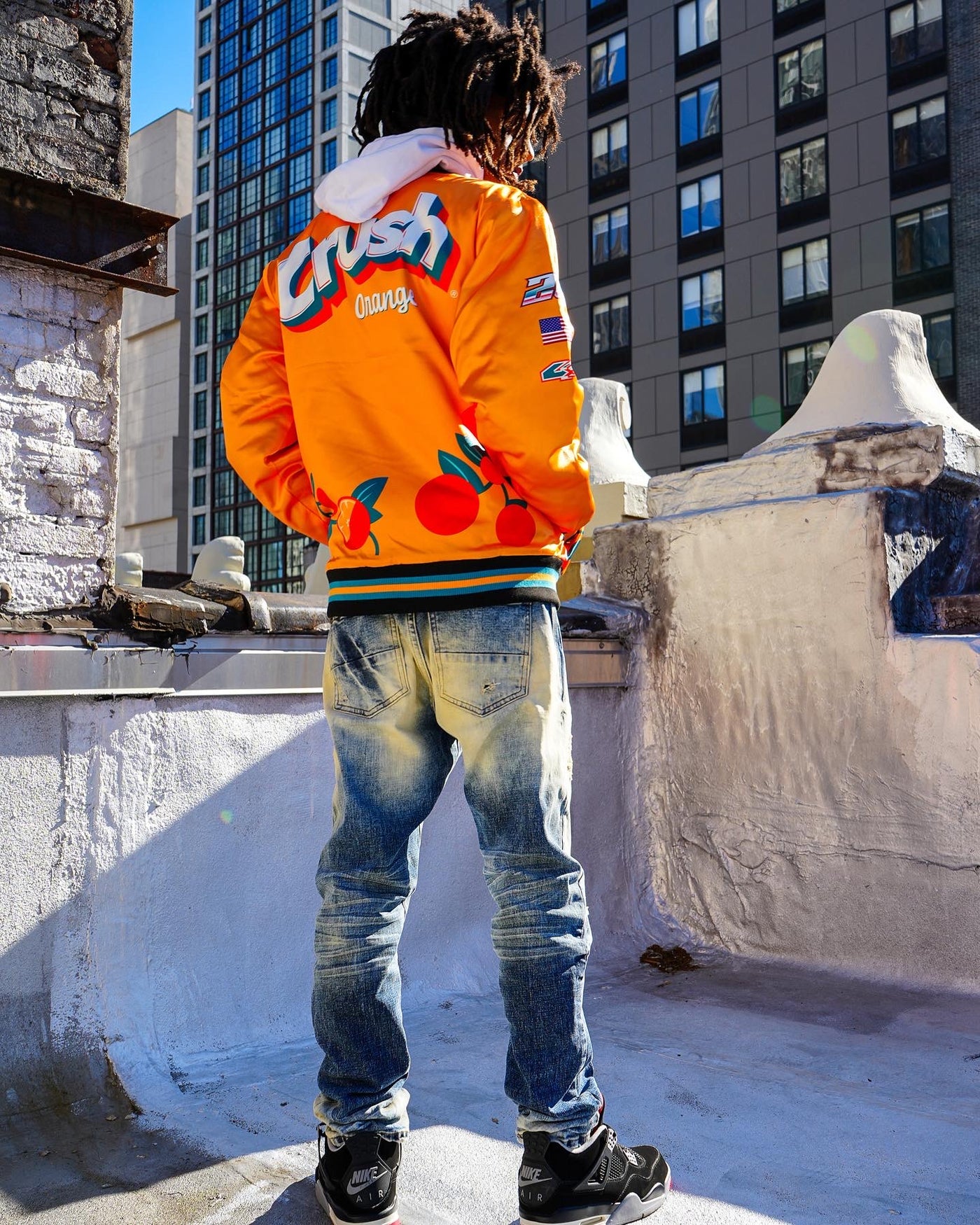 Crush® Varsity Satin Orange Jacket